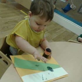 Finger painting at Tiny Tree Leeds