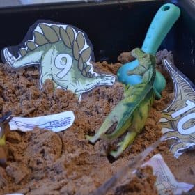 Fun with dinos in tiny tree Halifax toddlers room