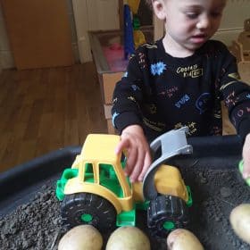 fun with the tractor at tiny tree leeds