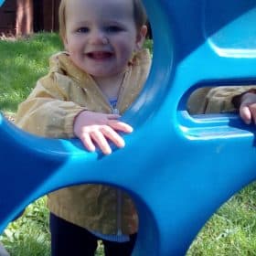 Playing in the garden