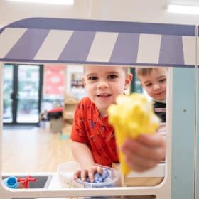preparing treats at newbank nursery